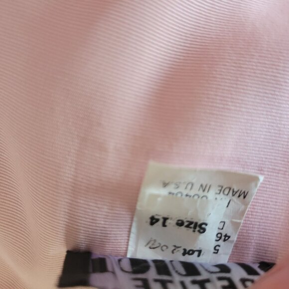 Studio I Womens Petite Blush Pink Dress Suit W/ Embroidered Lace Collar & Belt - Picture 6 of 7